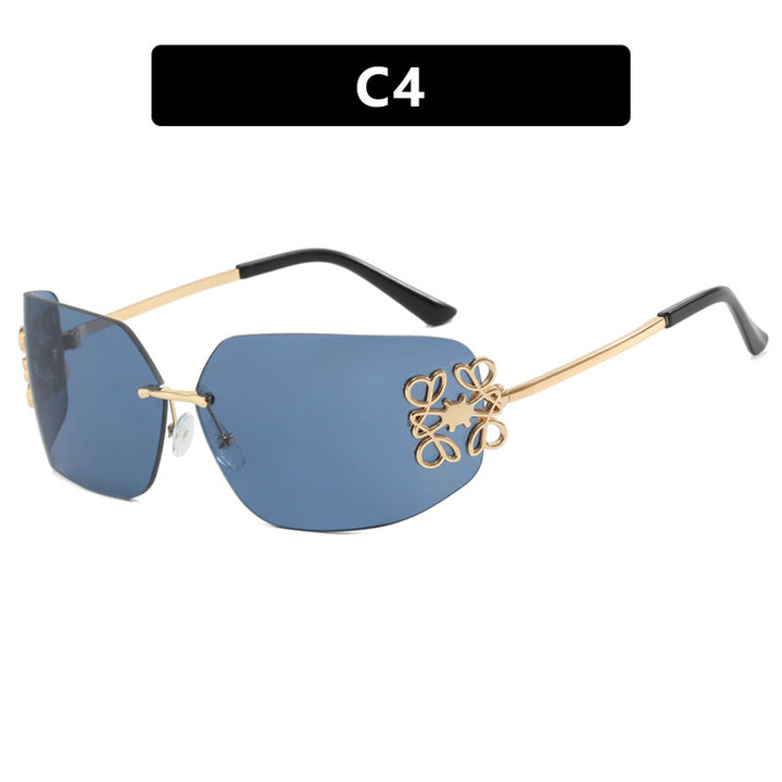 Damer ekstravagant utformet solbrille med elegante dekorasjoner Luvikno