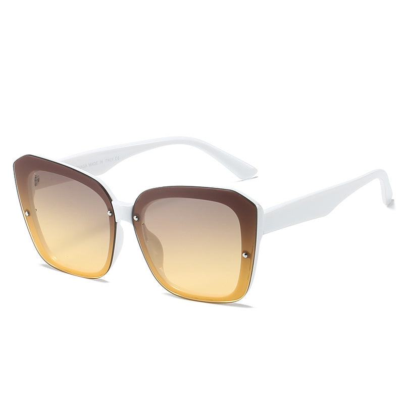 Damer oversized kvadratisk solbrille med sofistikert ramme Luvikno