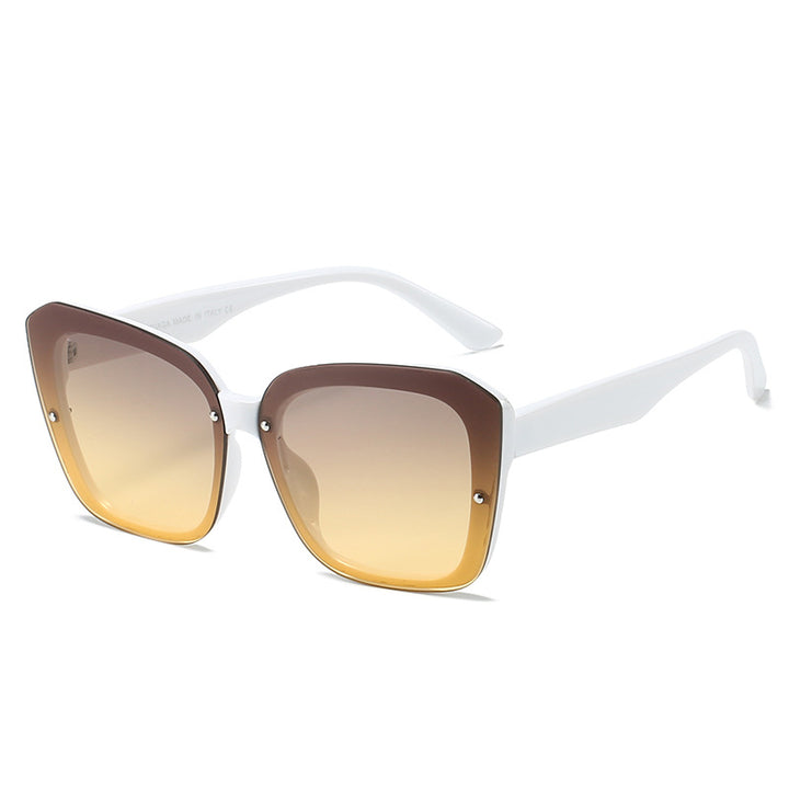 Damer oversized kvadratisk solbrille med sofistikert ramme Luvikno