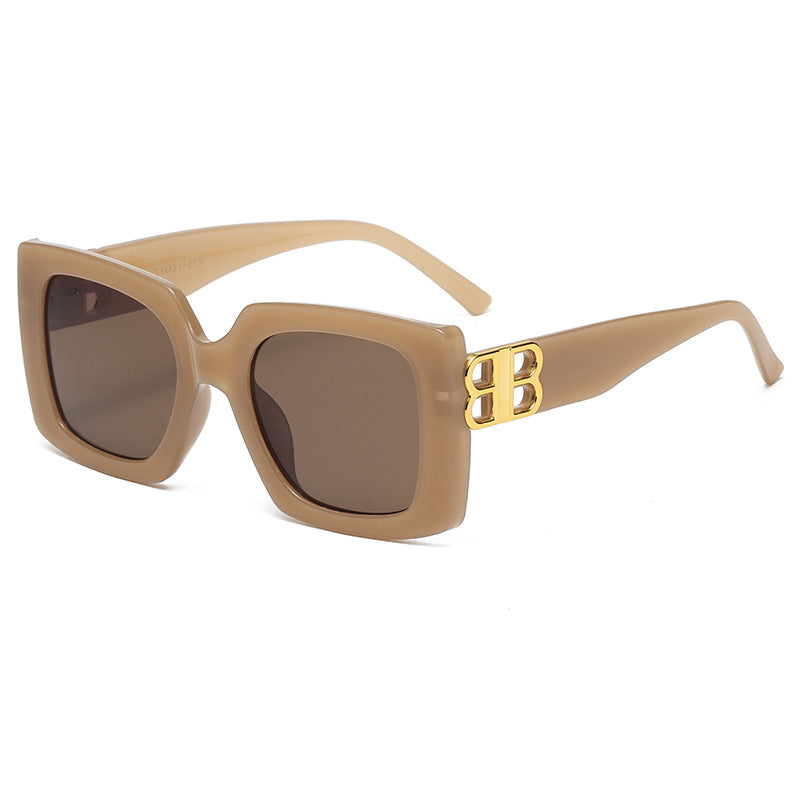 Dame oversized solbrille med elegant design og luksuriøse detaljer Luvikno
