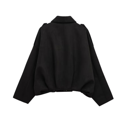 Naisten Ylisuuri Nahkainen Utility Takki Luvik