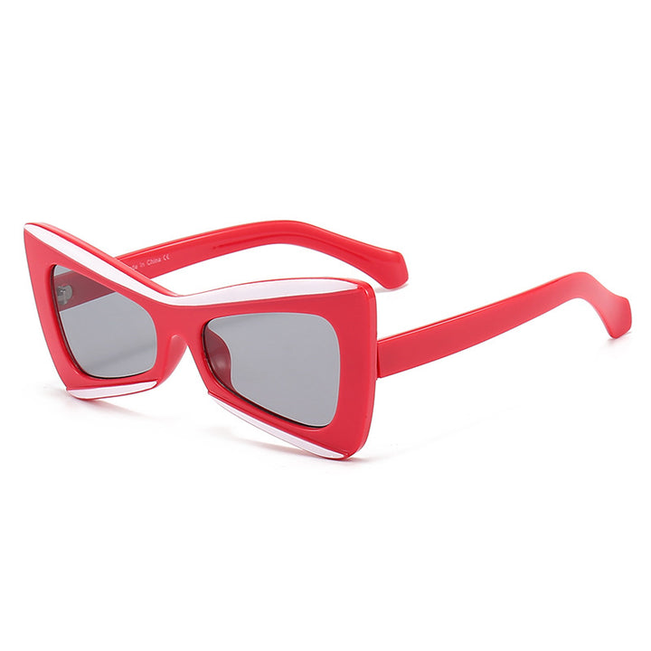 Damer Modische Cat-Eye-solbriller med bred ramme Luvikno