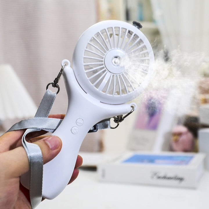 Dame bærbar håndvifte med ergonomisk design og sprayfunksjon Luvikno