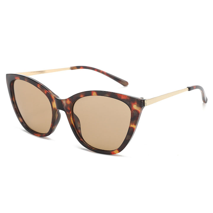 Dame elegant Cat-Eye solbrille med høy kvalitet ramme og UV-beskyttelse Luvikno