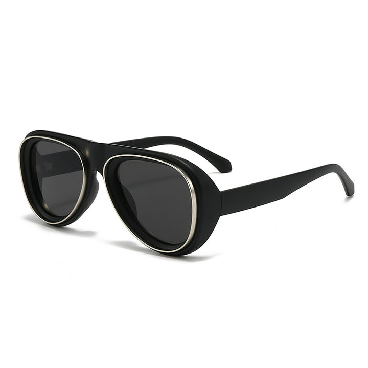 Dame mote retro-solbriller med bred ramme Luvikno