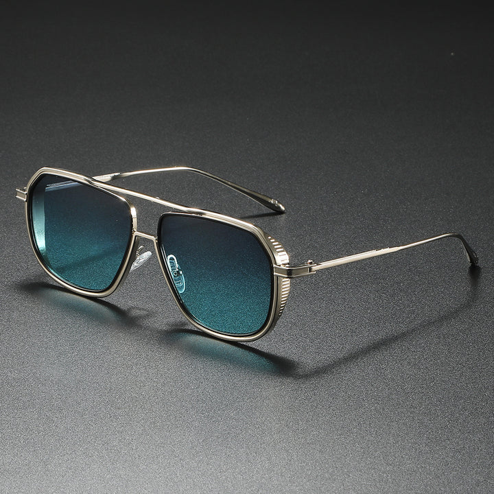Dame Elegant solbrille med kantet metallramme Luvikno