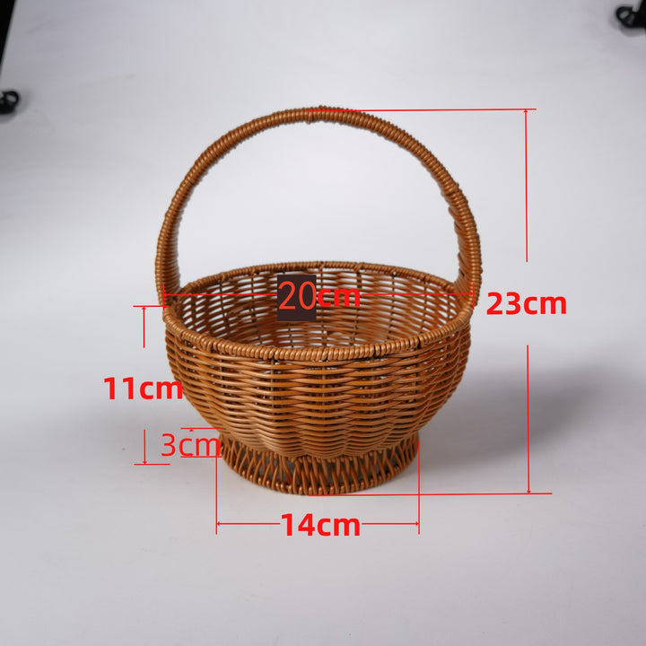 Dame håndlaget rattan kurv med håndtak Luvikno