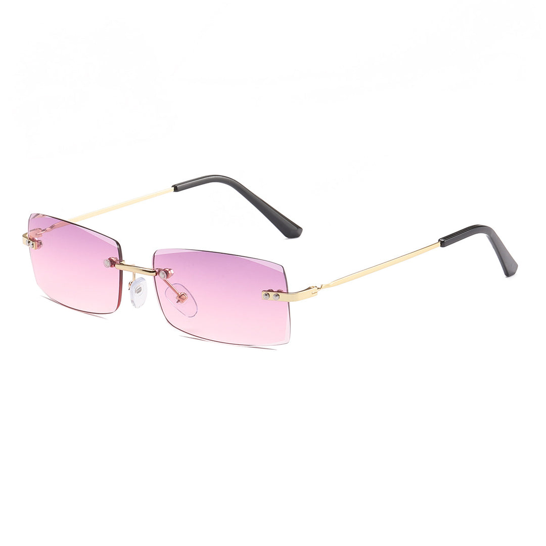 Dame moteriktig solbrille med elegant, filigranramme Luvikno