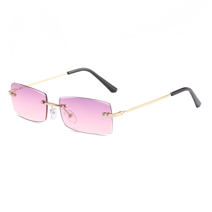 Dame moteriktig solbrille med elegant, filigranramme Luvikno
