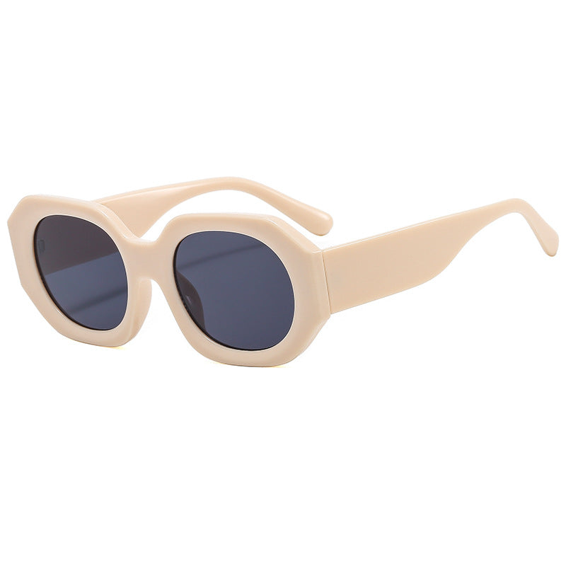 Dame modische solbrille i elegant, åttekantet design Luvikno