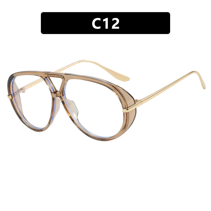 Dame Oversized solbriller med elegant plastramme og speilbelagte glass Luvikno