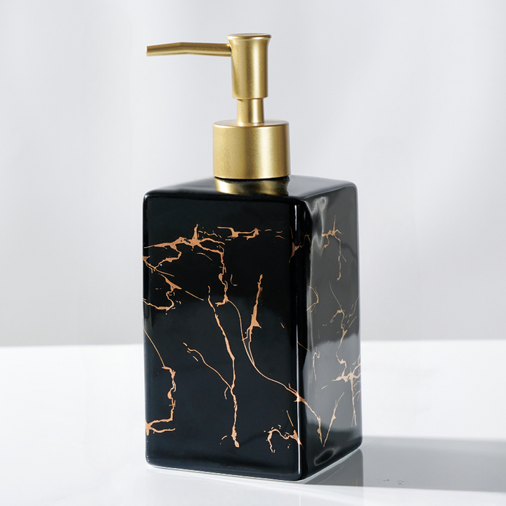 Marmor Keramisk Såpe- og Sjampo Dispenser - Modern Design | Luvikno