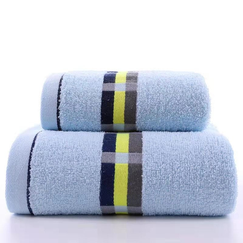 Dame Frotte Håndkle med elegant stripebård Luvikno