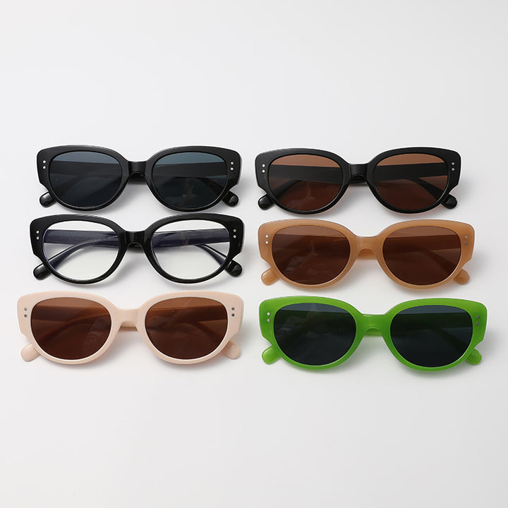 Dame moteriktig Cat-Eye briller med trendy tykke rammer Luvikno