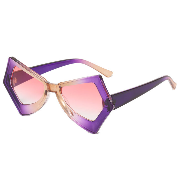 Dame polygonal solbrille i ekstravagant design Luvikno