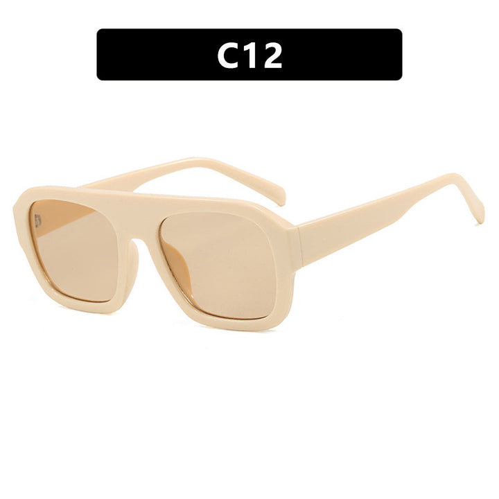 Dame oversized solbrille med markant rektangulært ramme Luvikno