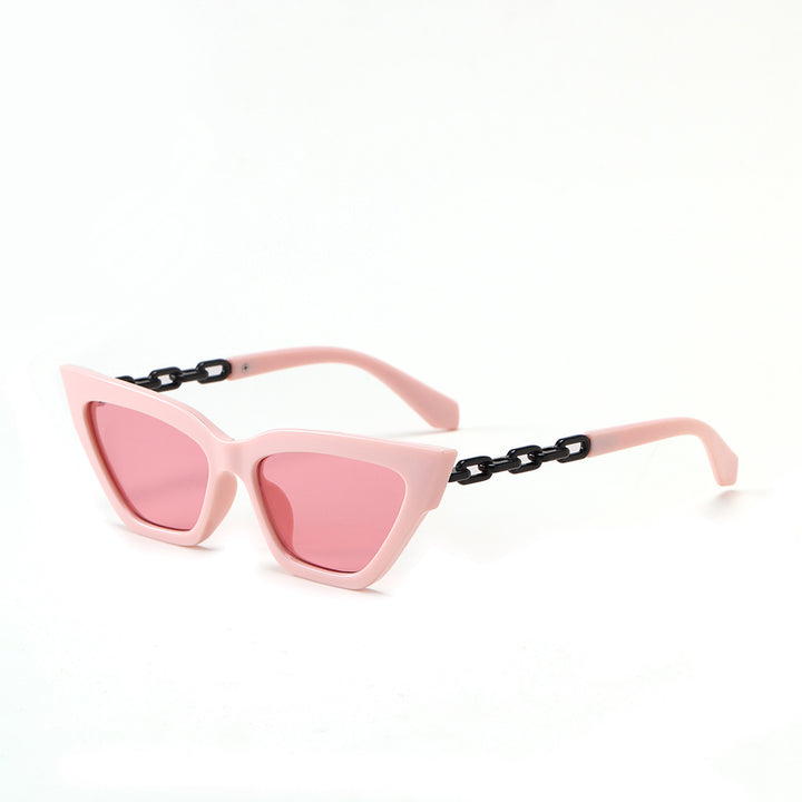 Dame Cat-Eye solbrille med luksuriøs kjettingramme Luvikno