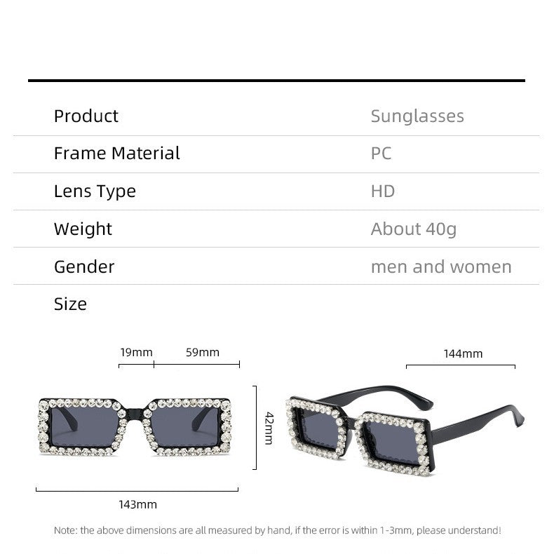 Dame moteriktig solbrille med glitrende rammedekorasjon Luvikno