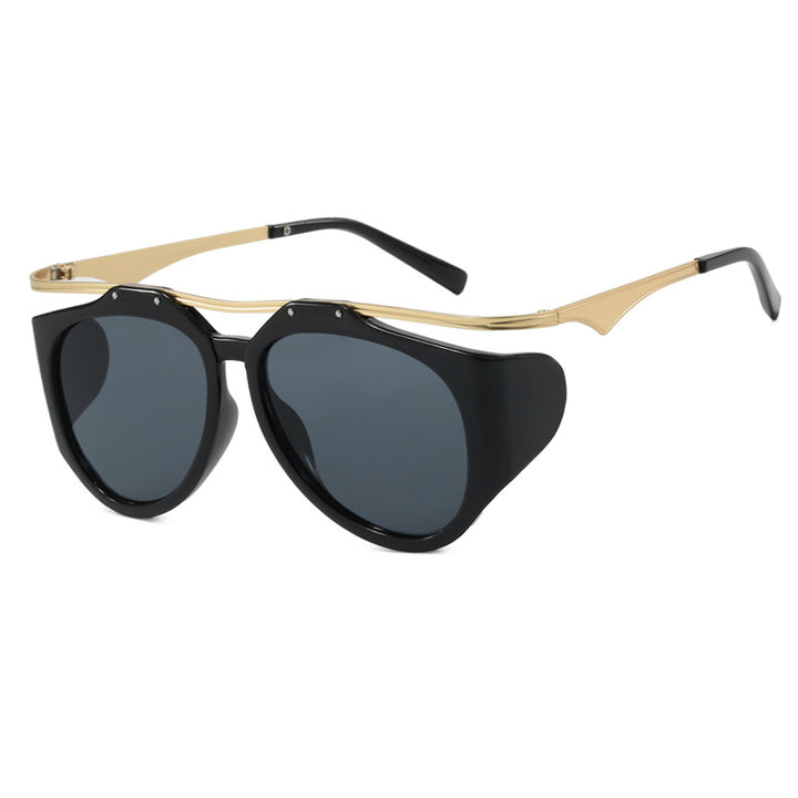 Dame Cat-Eye solbriller med unikt design og beskyttende glass Luvikno