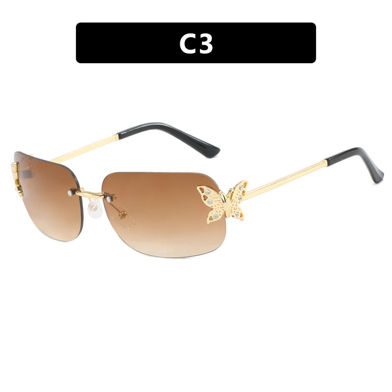 Dame moteriktig solbrille med filigran sommerfugldesign og beskyttende glass Luvikno