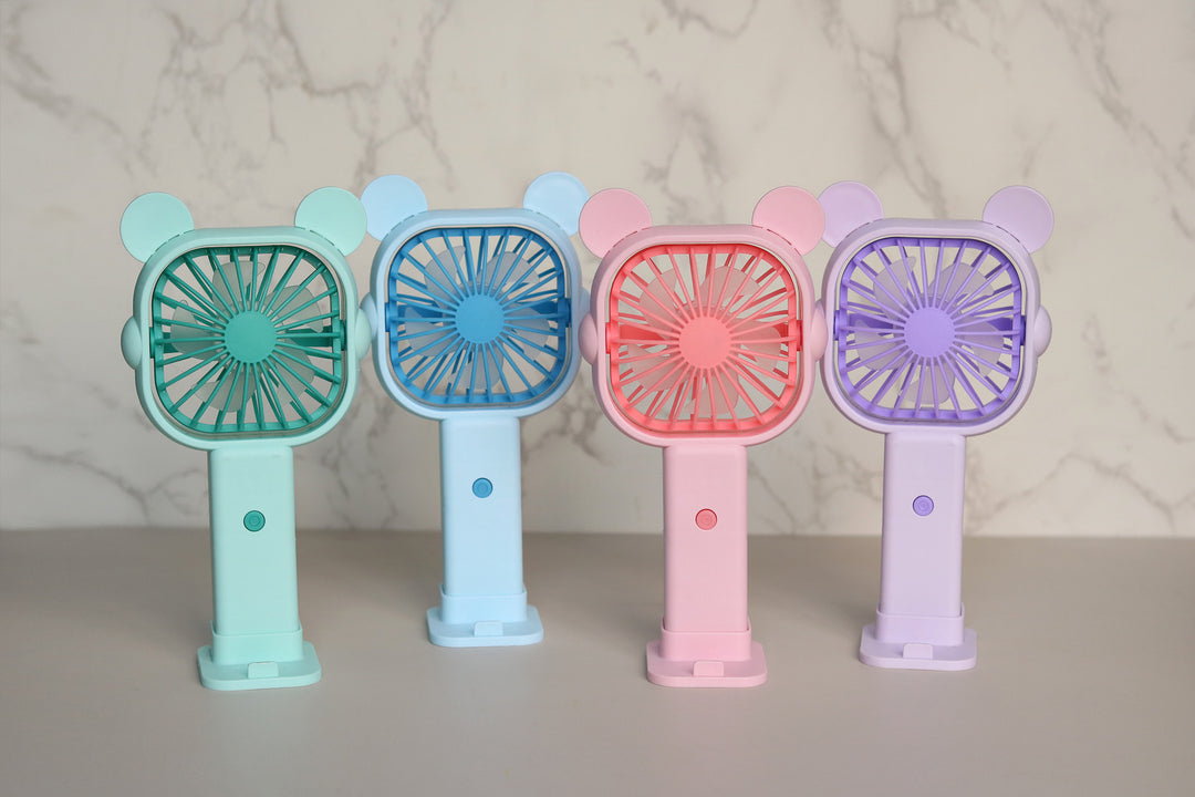 Unisex Bærbar Mini-vifteen med ergonomisk design og dyreører Luvikno