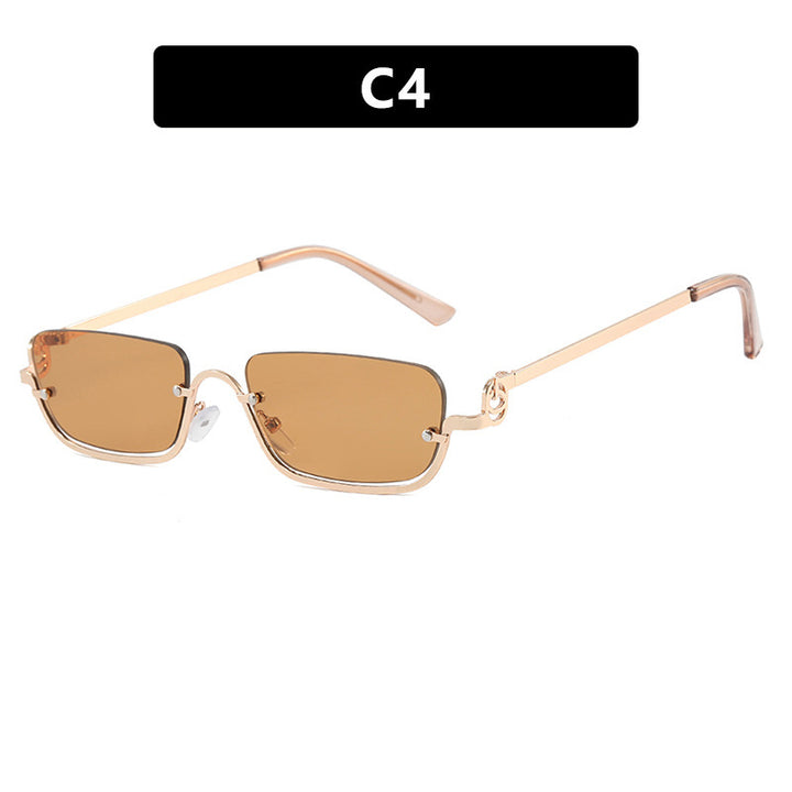Dame firkantet solbrille med elegant metallramme Luvikno