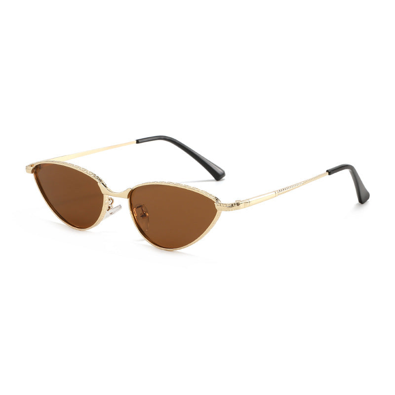 Dame Cat-Eye solbriller med rhinestones ramme og beskyttende linser Luvikno