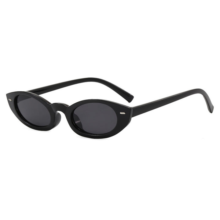 Dame Cat-Eye solbriller med moderne gjennomsiktig ramme Luvikno
