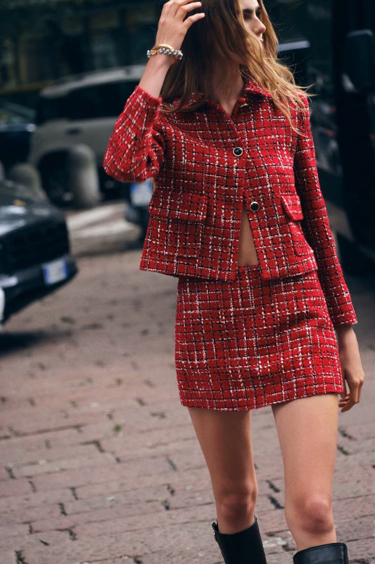 Luvik | Teksturoidut takki Tweed-setti