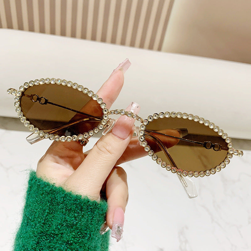 Damen Designer Brille ramme med ekstravagant perleinnramming Luvikno