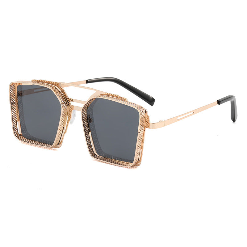 Dame oversized solbrille med luksuriøst design og geometrisk ramme Luvikno