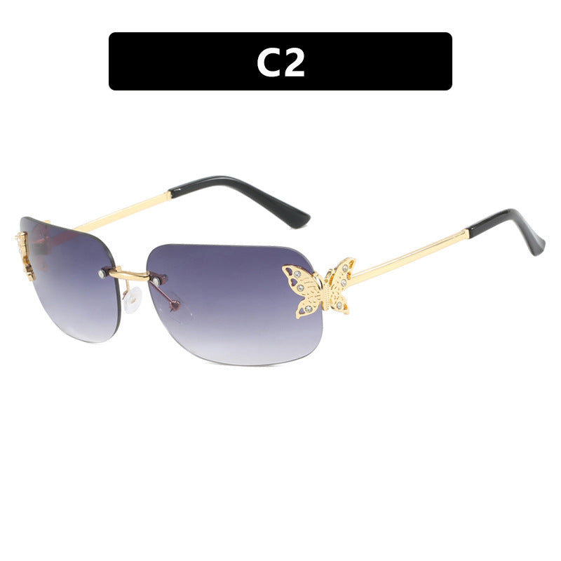 Dame moteriktig solbrille med filigran sommerfugldesign og beskyttende glass Luvikno