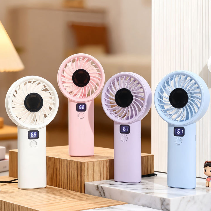 Dame bærbar Mini-vifte med digital skjerm og ergonomisk design Luvikno