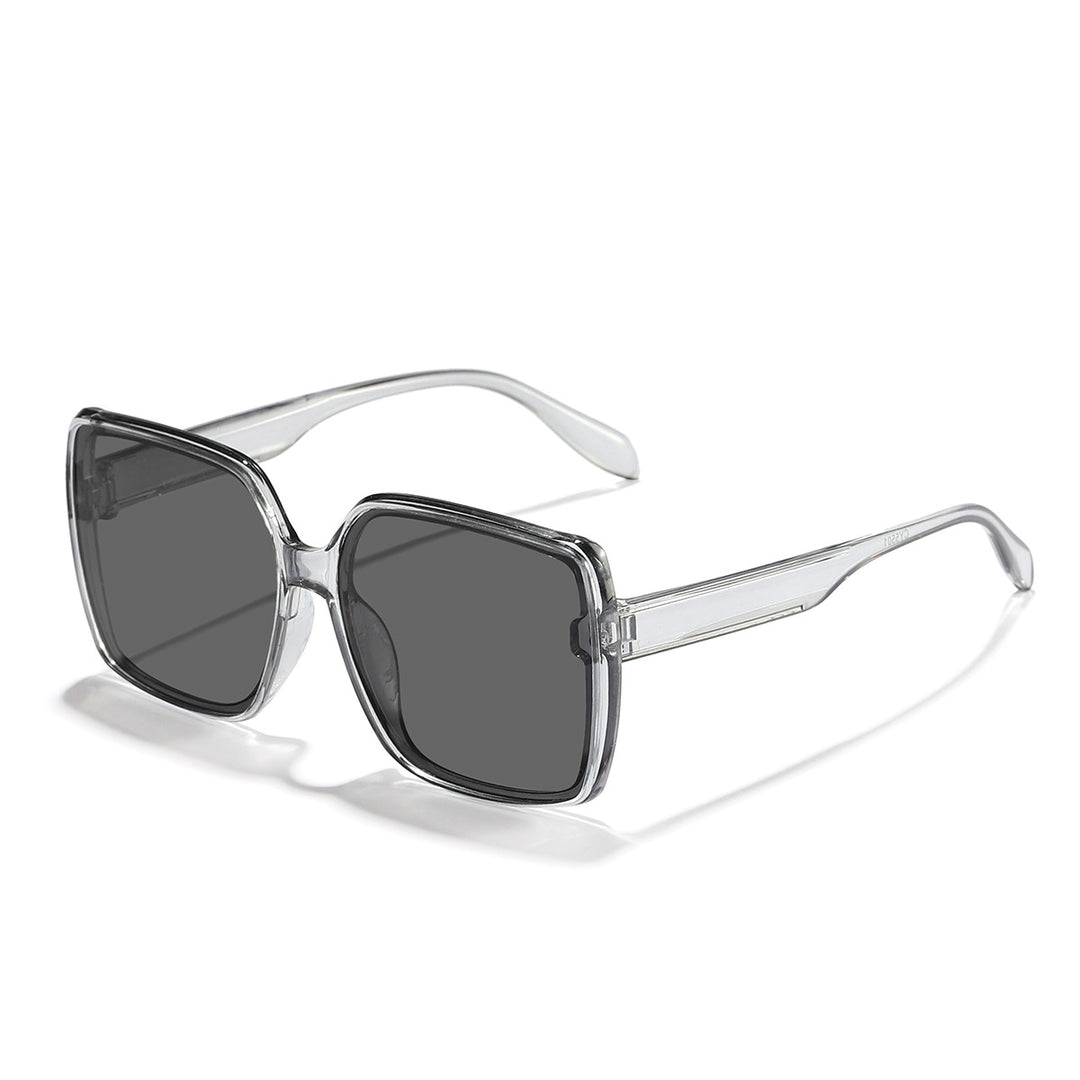 Dame oversized solbrille med moderne kvadratisk ramme og beskyttende glass Luvikno