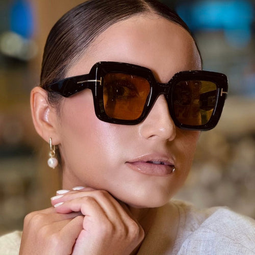 Dame firkantet solbrille med komfortabel plastramme og UV-beskyttelse Luvikno