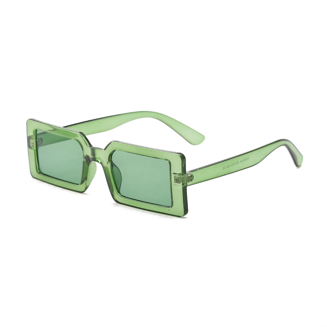 Dame kvadratisk solbrille med moderne gjennomsiktig ramme Luvikno