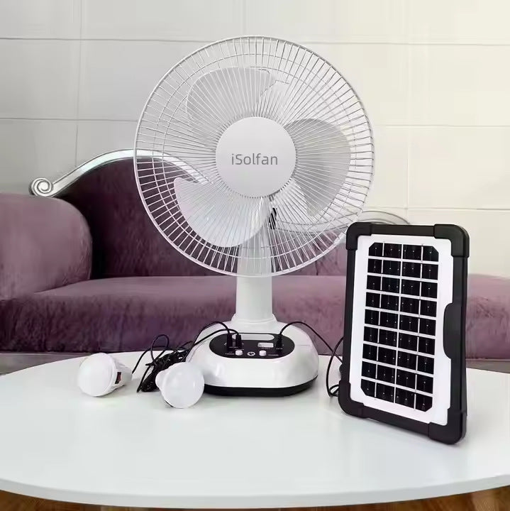 Kvinnenes bærbare solfan med USB-ladefunksjon og LED-belysning Skanto