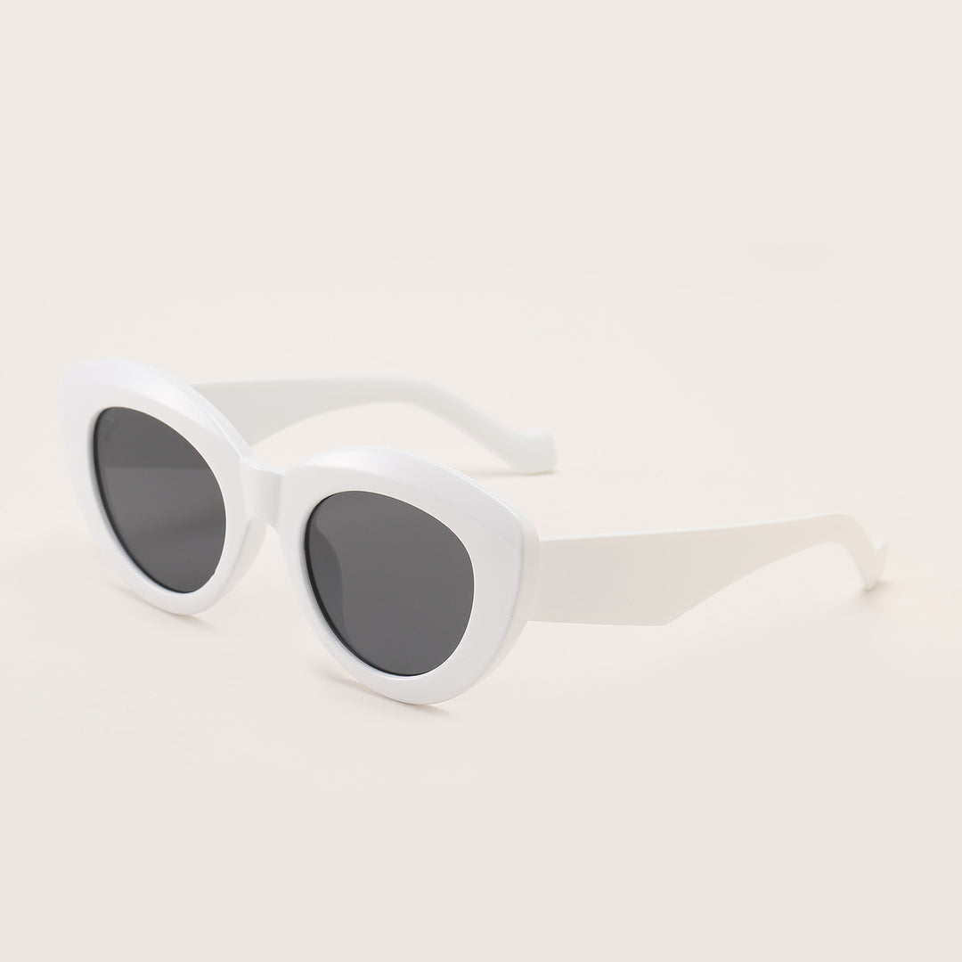 Dame Cat-Eye Solbriller med moderne plastikkinnet Luvikno