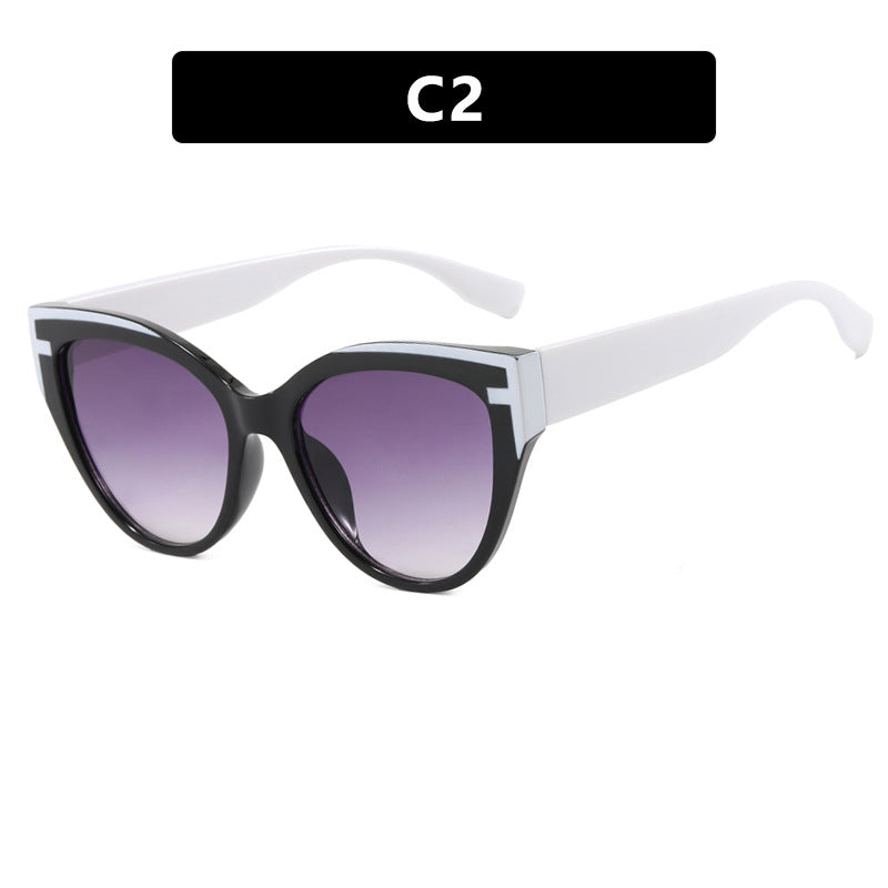 Dame Cat-Eye solbriller med ekstravagant ramme og UV-beskyttelse Luvikno