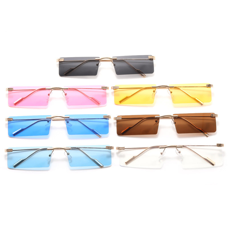 Damer Elegant Rektangulær Solbrille med Elegant Metallramme Luvikno