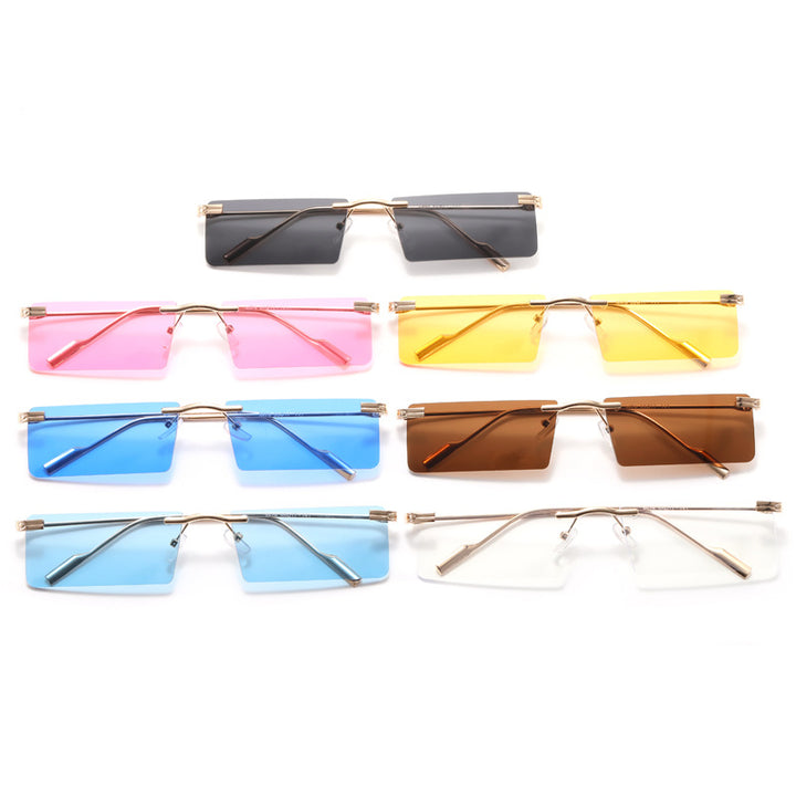 Damer Elegant Rektangulær Solbrille med Elegant Metallramme Luvikno