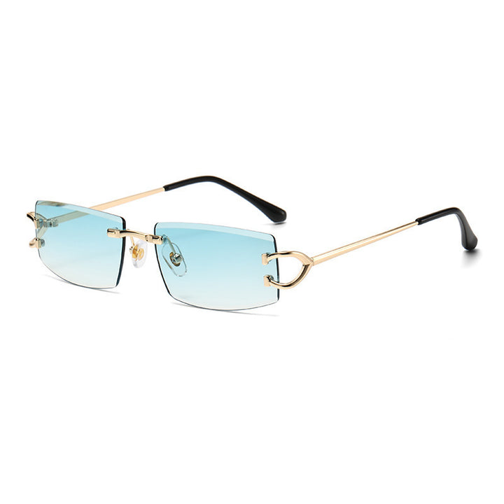 Dame Elegant Minimalistisk Solbrille med unike Metalldetaljer Luvikno