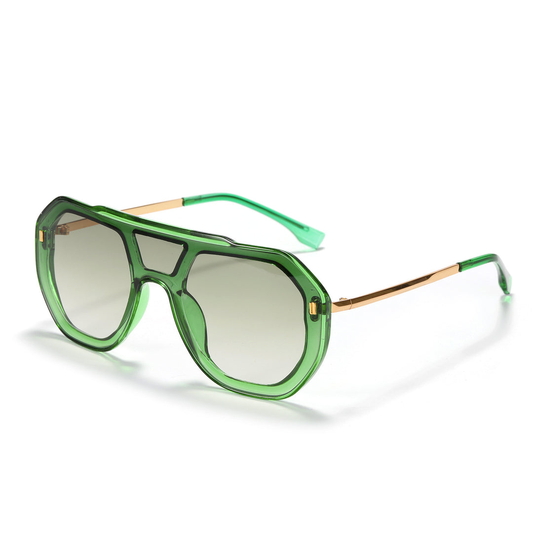 Dame oversized geometrisk solbrille med elegant ramme Luvikno