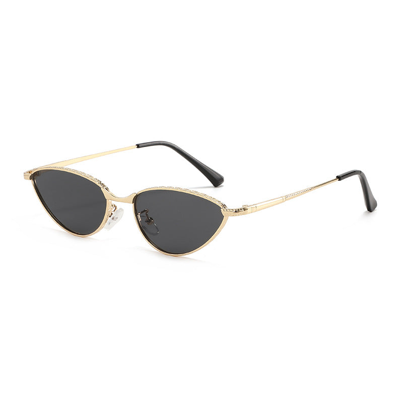 Dame Cat-Eye solbriller med rhinestones ramme og beskyttende linser Luvikno