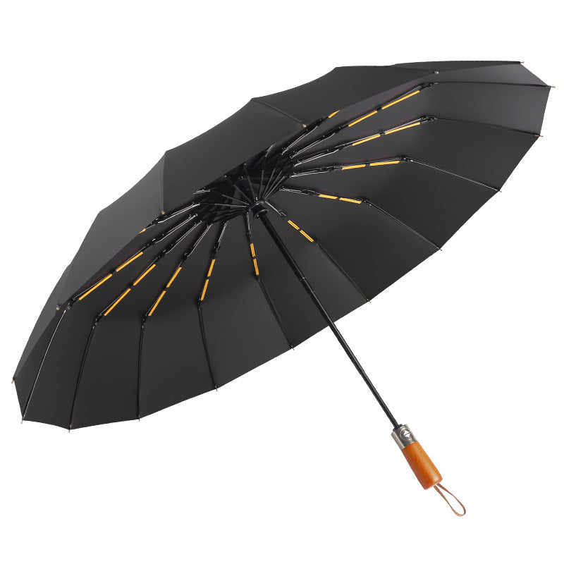 Kvinne Falt Umbrella med Dobbel Vindbeskyttelsessystem Luvikno