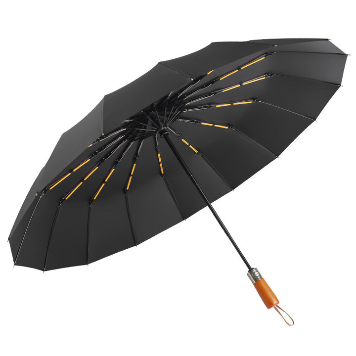Kvinne Falt Umbrella med Dobbel Vindbeskyttelsessystem Luvikno