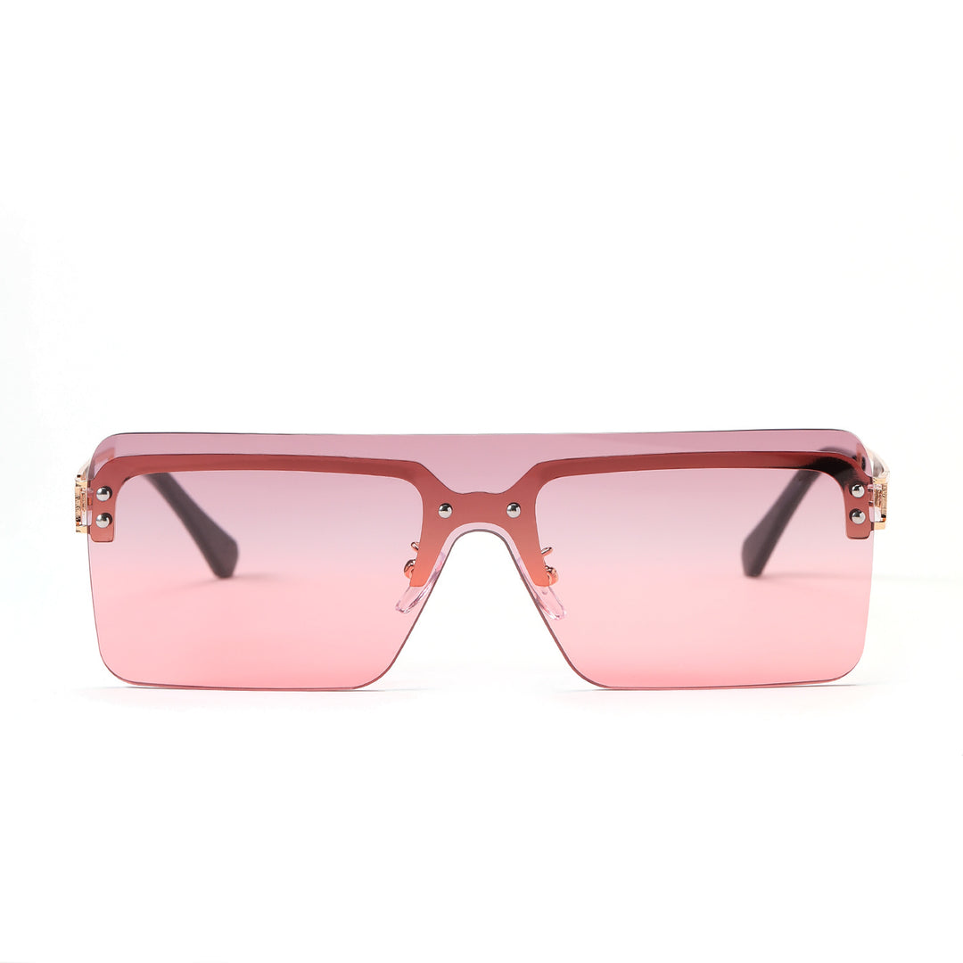 Dame oversized solbriller med moderne geometrisk design Luvikno