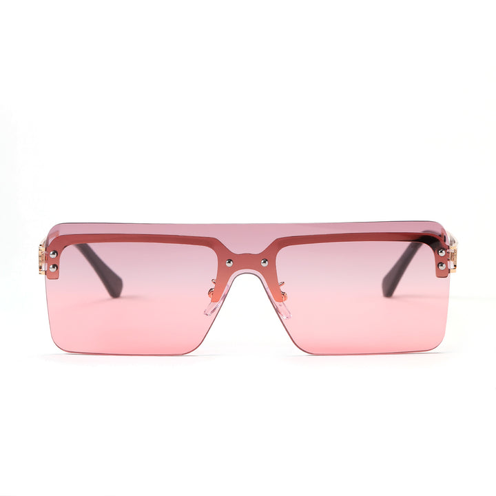 Dame oversized solbriller med moderne geometrisk design Luvikno