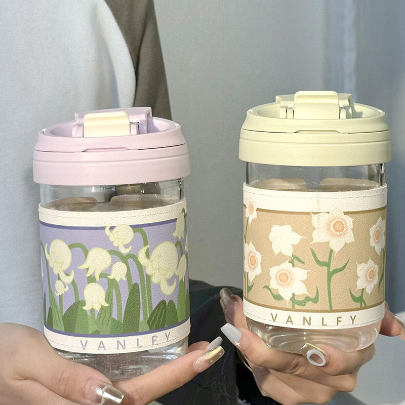 Damen Isoliertrinkbecher mit elegantem Blumenmuster Luvikno