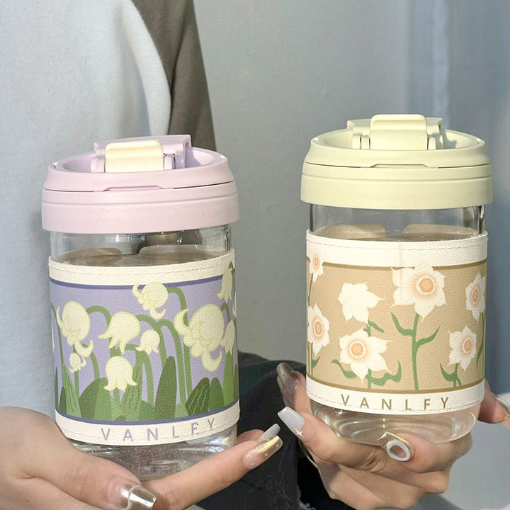Damen Isoliertrinkbecher mit elegantem Blumenmuster Luvikno